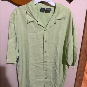 Folio New York Silk Textured Short Sleeve Button-Up Shirt – Men’s M